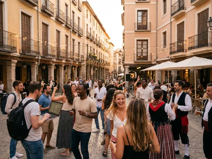 Dancers at a salsa social on the Alicante marina